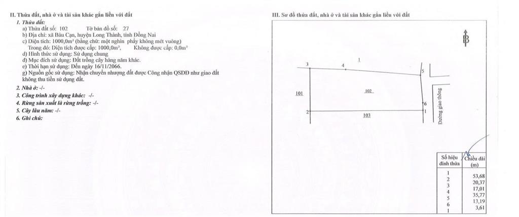 Bán gấp lô đất 1 sào (1000m2) tại bàu cạn long thành  gần cao tốc mới, gần sân bay long thành