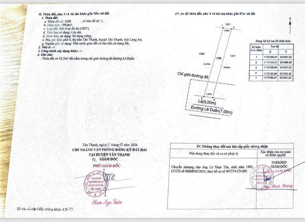 Bán đất tại lê duẩn, 7,8 tỷ, 398 m2, pháp lý đầy đủ