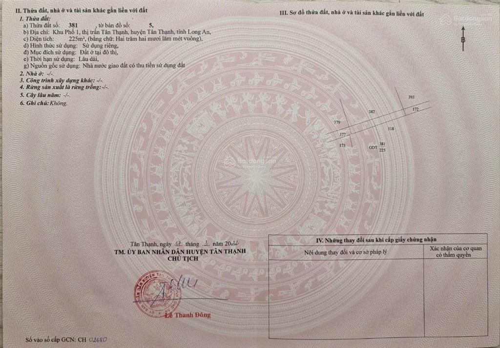 Bán đất 8845 m2 tại đường số 3, kdc hoàng hương, xã tân thạnh, 60tỷ