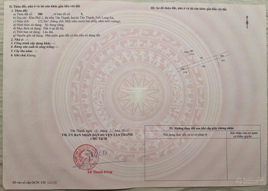 Bán đất 8845 m2 tại đường số 3, kdc hoàng hương, xã tân thạnh, 60tỷ