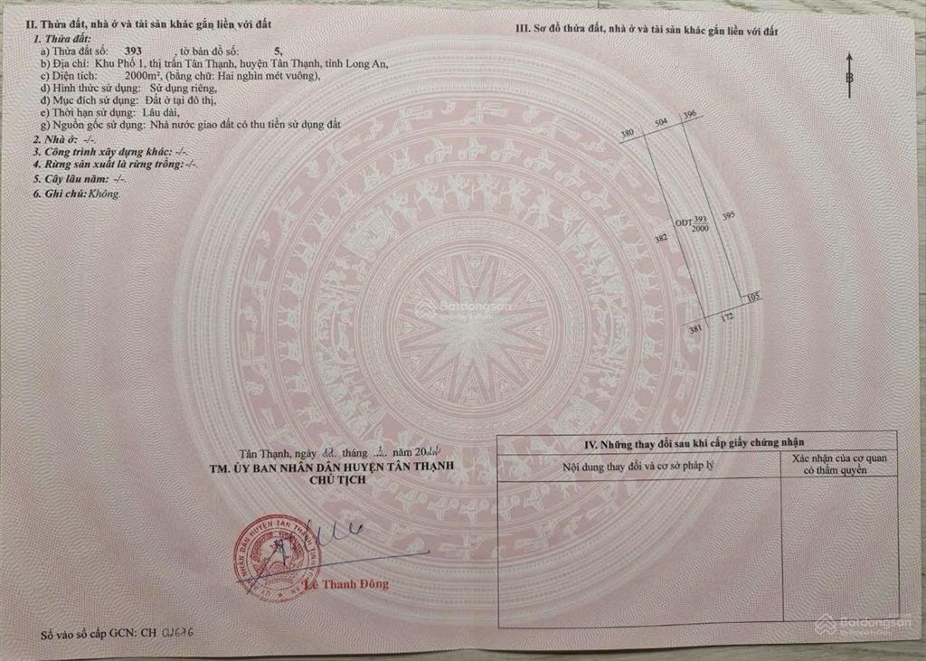 Bán đất 8845 m2 tại đường số 3, kdc hoàng hương, xã tân thạnh, 60tỷ