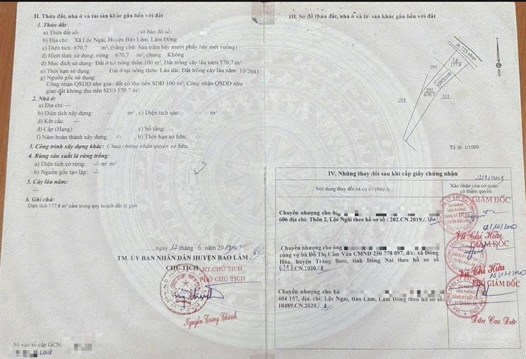 Sở hữu ngay lô đất đẹp mt đường đt725 xã lộc ngãi, huyện bảo lâm, lâm đồng dt 671m2