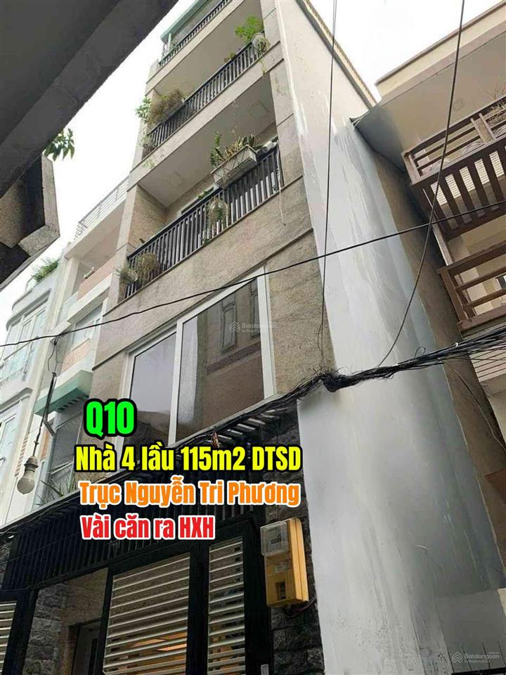 Nhà quận 10, 52m2 x 4t. vài căn ra hẻm xe hơi, trục nguyễn tri phương chỉ 7t4