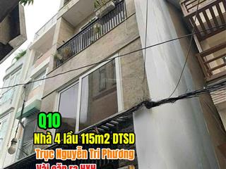 Nhà quận 10, 52m2 x 4t. vài căn ra hẻm xe hơi, trục nguyễn tri phương chỉ 7t4