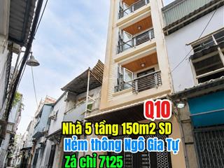 Q10 nhà 5 tầng 48m2 chỉ 7t25 trục đường bà hạt thông ngô gia tự