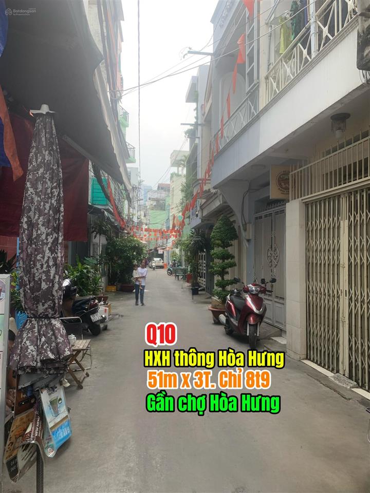 Nhà quận 10 hẻm xe hơi. 51m2 chỉ 8tỷ9. trục đường hòa hưng