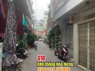 Nhà quận 10 hẻm xe hơi. 51m2 chỉ 8tỷ9. trục đường hòa hưng
