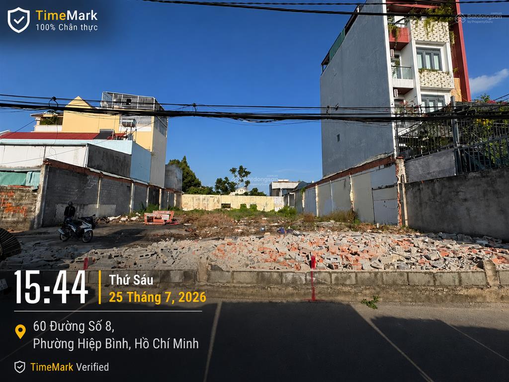 Bán lô đất f0 156m2, giá 7,29 tỷ  mt đ. số 8 ngay kdc hồng long, phường hiệp bình phước