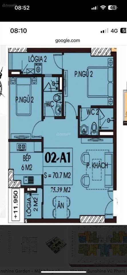 Cho thuê căn hộ yên hoà sunshine diện tích 77m2, giá 13 triệu/tháng