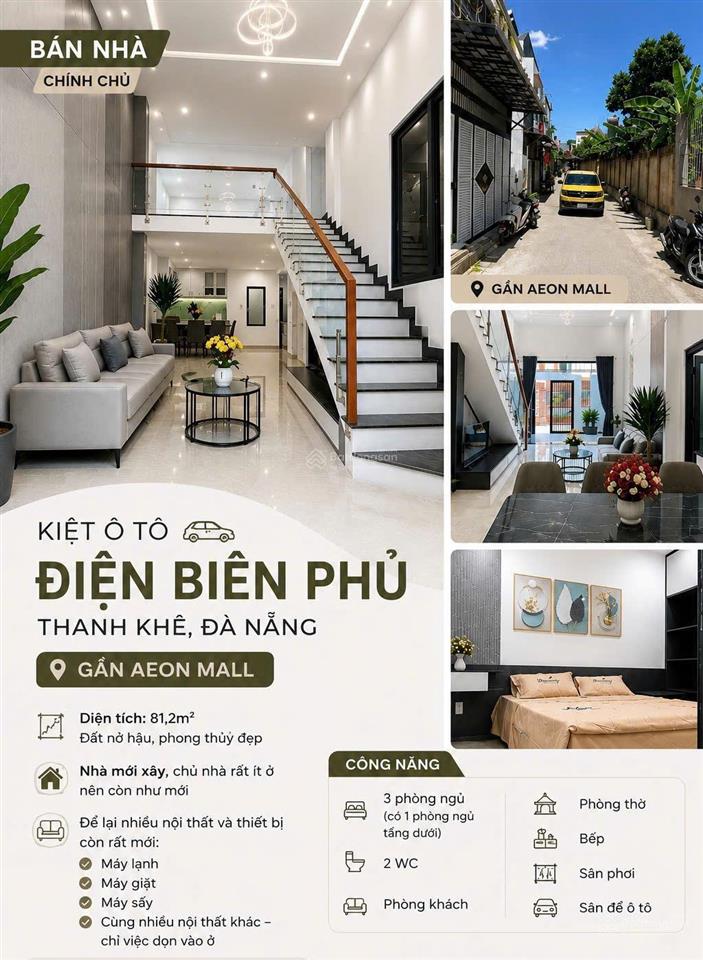 Chính chủ cần bán nhà kiệt to điện biên phủ, mới 90% đầy đủ nội thất và sổ  5,x tỷ có thương lượng