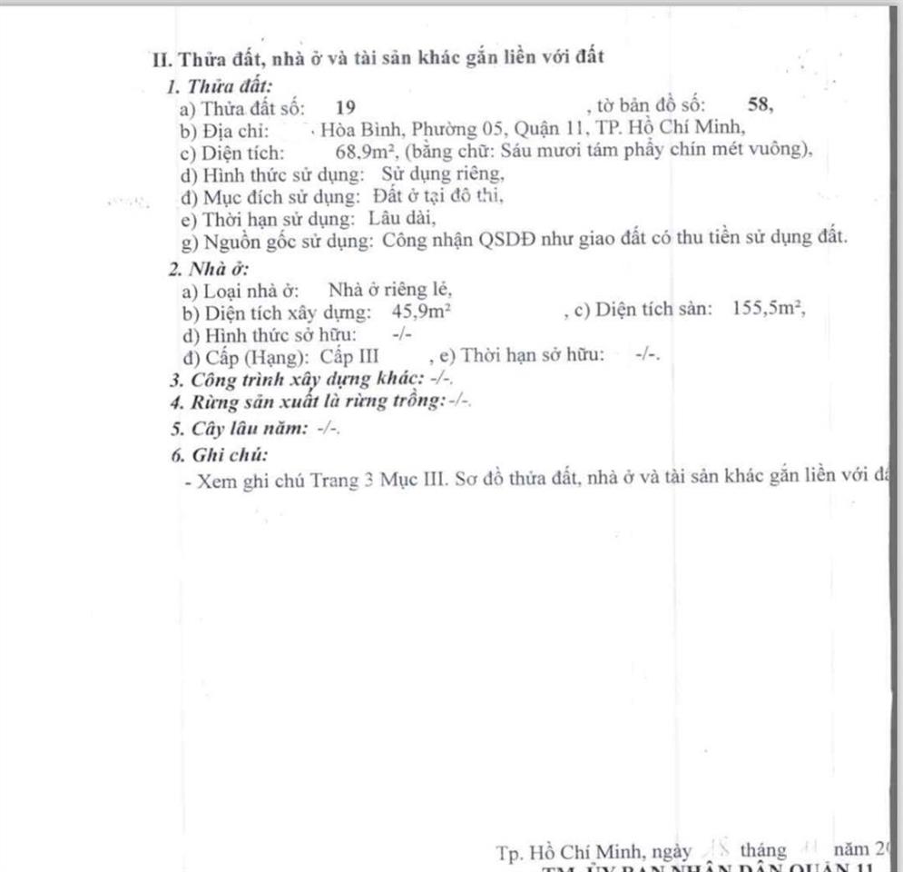 Chủ cần bán gấp nhà đối diện đầm sen quận 11  đường hoà bình.