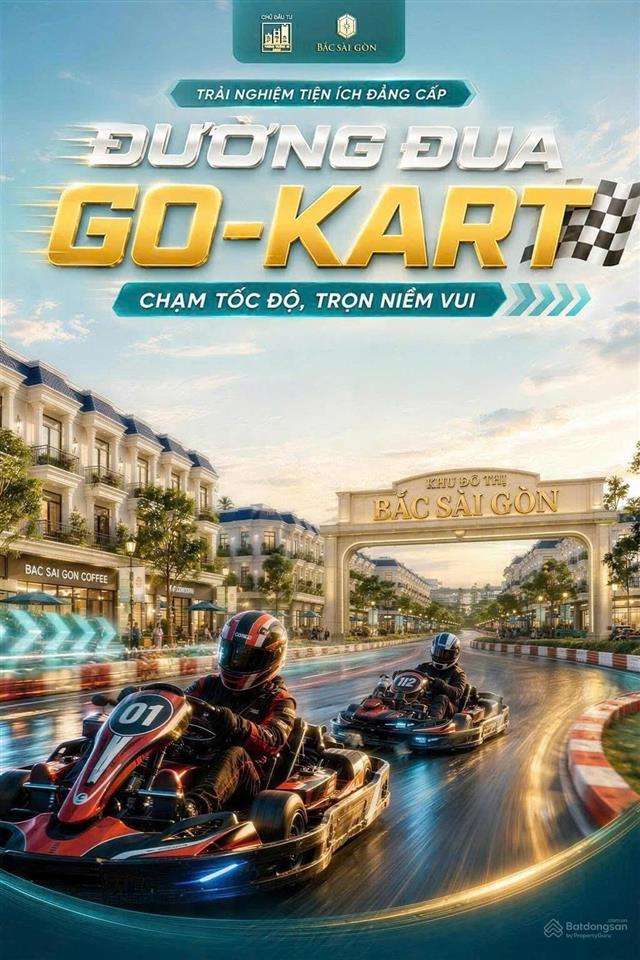 Bán lô 100m2 thổ cư, ngay cổng đường đua go  kart tại bắc sài gòn, sổ sẵn, cạnh kcn vsip 2