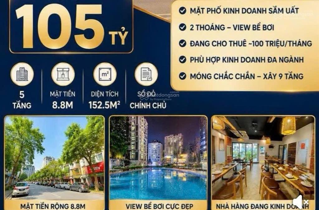 Mặt phố vip quận cầu giấy 153m mặt ~9m chỉ 105 tỷ