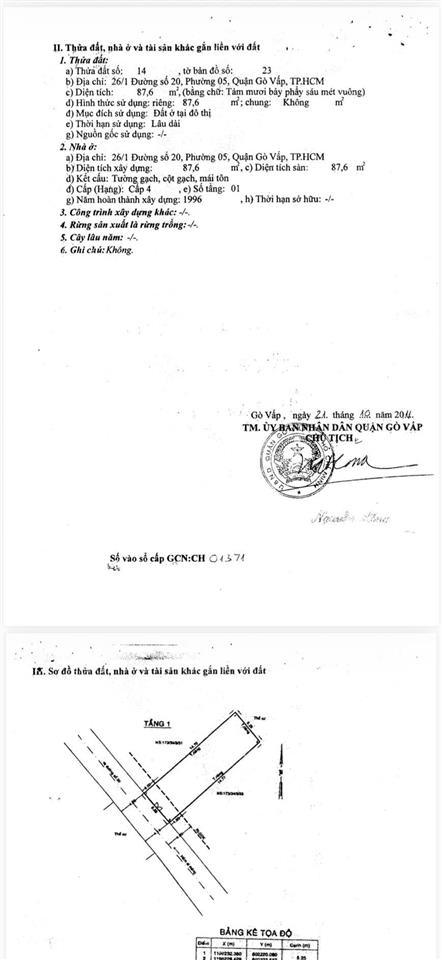 Ngân hàng chào bán tài sản 121/1 đường số 20, phường 5, quận gò vấp (phường an nhơn, tp.hcm)