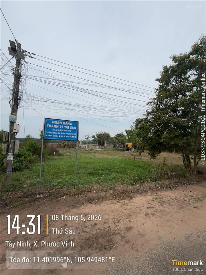Ngân hàng thanh lý tài sản xã phước vĩnh, huyện châu thành, tây ninh  400 triệu