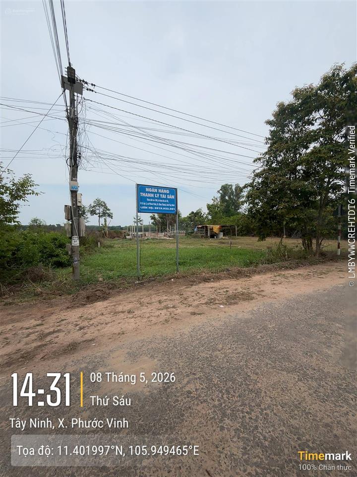 Ngân hàng thanh lý tài sản xã phước vĩnh, huyện châu thành, tây ninh  400 triệu