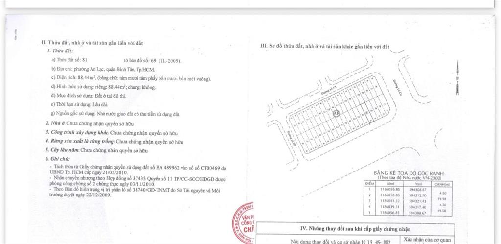 Ngân hàng thanh lý tài sản mặt tiền võ văn kiệt, phường an lạc, bình tân  9,799 tỷ