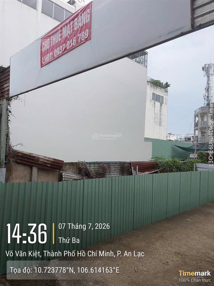 Ngân hàng thanh lý tài sản mặt tiền võ văn kiệt, phường an lạc, bình tân  6,680 tỷ