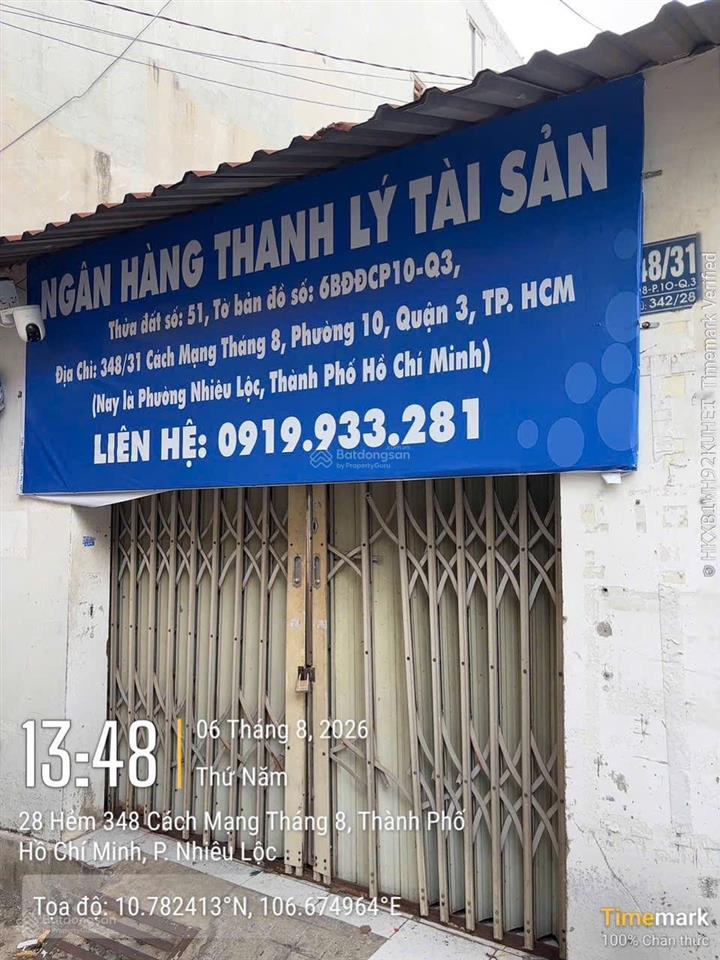 Ngân hàng thanh lý tài sản 348/31 cách mạng tháng 8, phường 10, quận 3