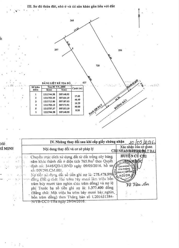Ngân hàng thanh lý tài sản 800m2 đất (ont) nhà xưởng tại tân phú trung, củ chi.