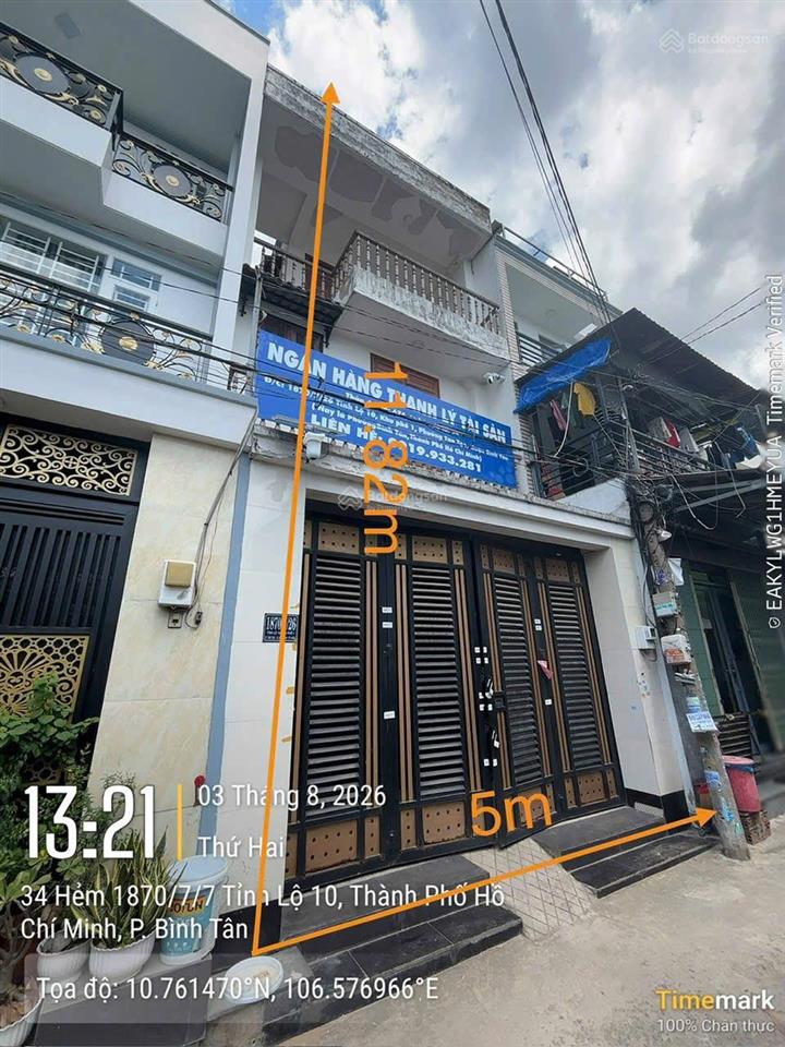 Ngân hàng thanh lý tài sản nhà đất tại tỉnh lộ 10, phường tân tạo, quận bình tân