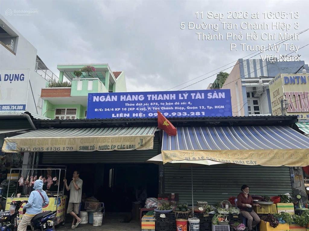 Ngân hàng thanh lý tài sản nhà đất mặt tiền đường tân chánh hiệp 3  quận 12 (ngay chợ)
