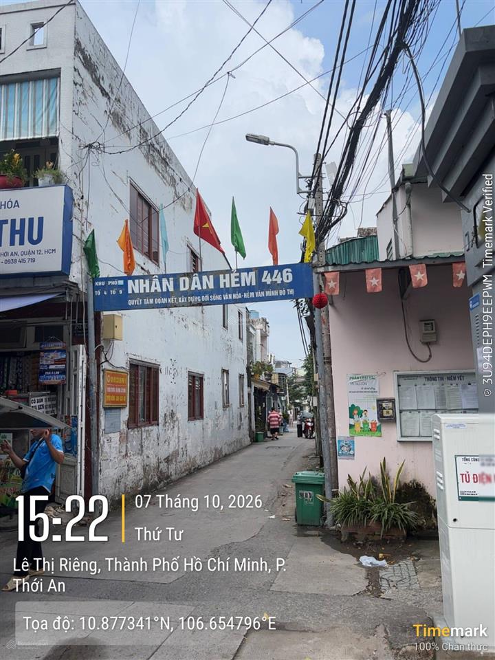 Ngân hàng thanh lý tài sản nhà đất đia chỉ 446/32 lê thị riêng, p. thới an, quận 12, tp hcm.