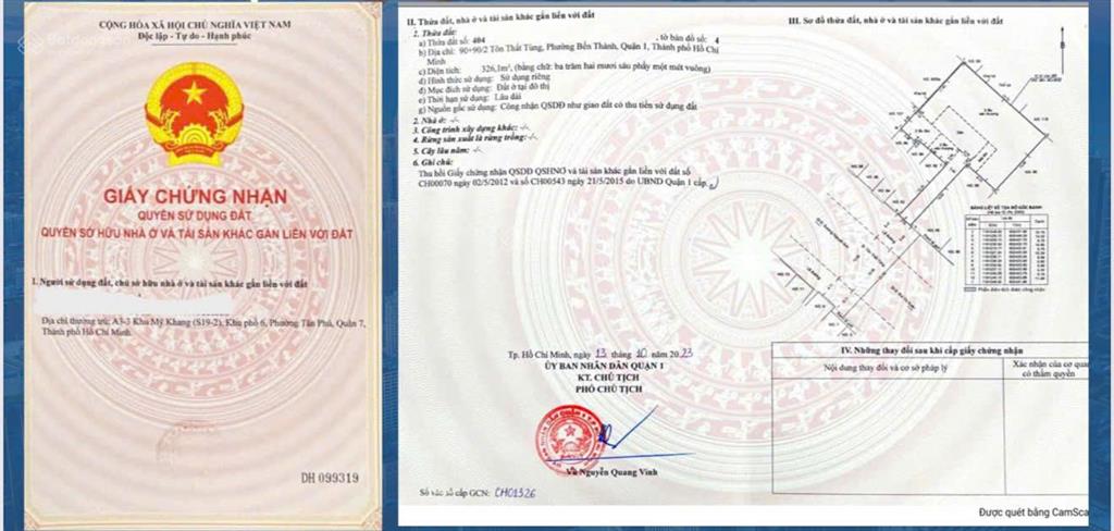 Bán nhà 8890 đường tôn thất tùng, p. bến thành, q1 dt 9,7x28,4m nở hậu 20m2 cn 431,4m2 giá 315 tỷ