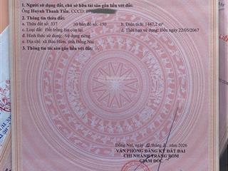 Đất cln + luc 4 miếng liền kề tại bàu hàm, đồng nai