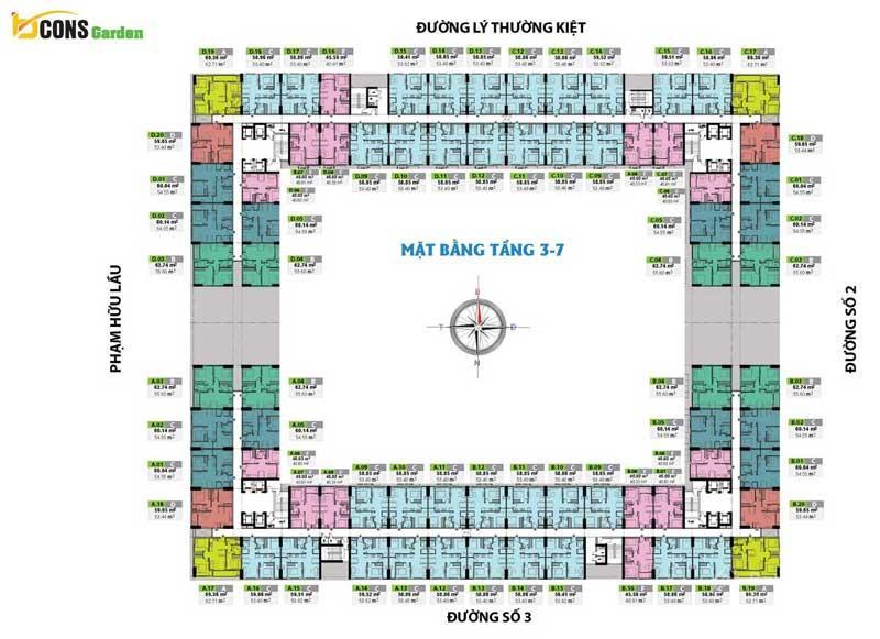 Bcons garden , căn 59m2 2pn giá chỉ 1ty950 , gần lý thường kiệt , bao thuế phí sang tên ,