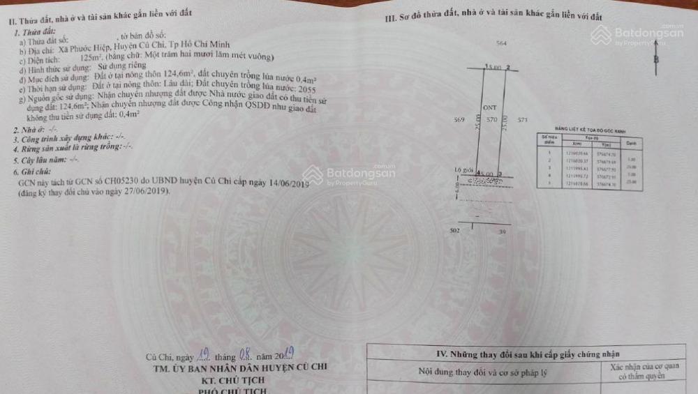 Còn lô đất cần bán ngay xã phước hiệp, 1 sẹc ql22 162m2 có 132m2 thổ cư 1 tỷ 2 sổ hồng riêng