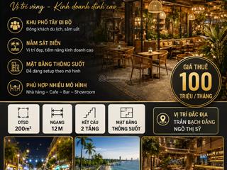 Cho thuê mặt bằng 2 mặt tiền trần bạch đằng  ngô thị sỹ, khu phố tây an thượng đắc địa