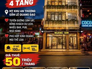 Nhà 4 tầng trung tâm an thượng, dt 100m2, ngang 10m x 4 tầng, cực đẹp