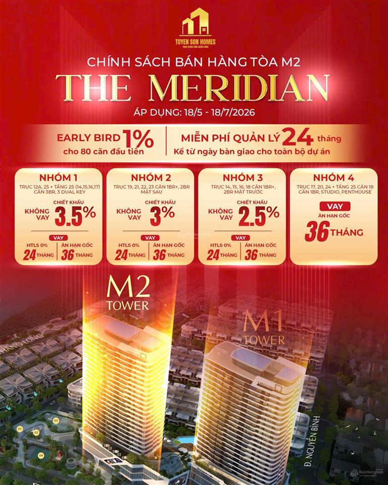 Chỉ với 1,5 tỷ  sở hữu căn hộ view pháo hoa đẳng cấp tại the meridian đà nẵng