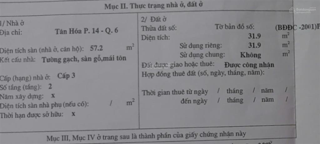 Bán nhà hẻm 3.5m tân hóa, 32m2, 1 lửng tiện xây mới, giá 3.2 tỷ!
