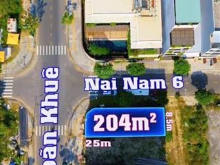 Bán lô góc 204m2 hai mặt tiền doãn khuê  nại nam 6 trung tâm hải châu cạnh dự án sun group vip