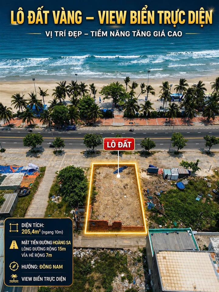 Bán lô đất 205,4m² hoàng sa view trực diện biển mỹ khê phù hợp xây khách sạn giá cạnh tranh thị tr
