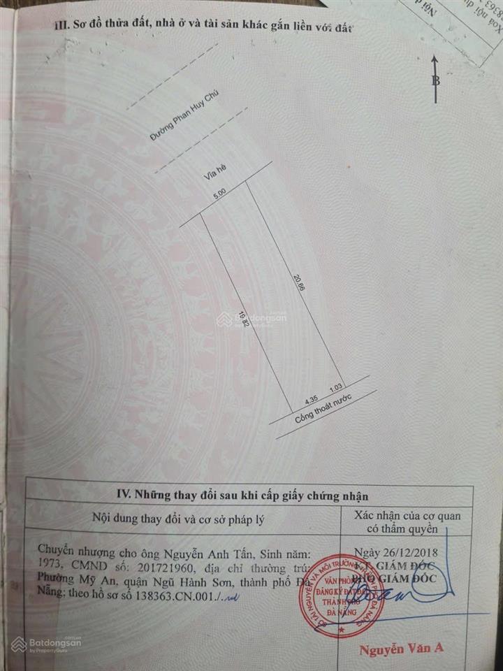 Bán lô đất 105m2 phan huy chú trung tâm sơn trà gần dự án sun cosmo kinh doanh sầm uất giá tốt