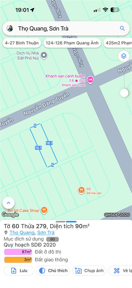 Bán lô đất 90m2 nguyễn đăng tuyển đầu tuyến sơn trà gần biển sát ngã tư vũ ngọc nhạ