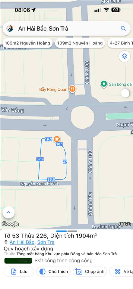 Cho thuê mặt bằng lớn đường phạm văn đồng diện tích 1905m2 ngã tư sầm uất gần biển mỹ khê