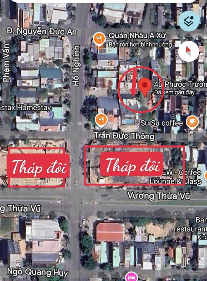 Bán lô đất 80m2 đường phước trường 4 cạnh tòa tháp sun group cách biển 400m, phù hợp xây căn hộ