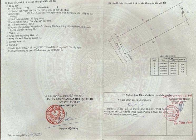 Chính chủ cần bán lô đất diện tich 1579m2 thổ cư 499m2 mặt tiền đường nhựa 8m, đối diện t30