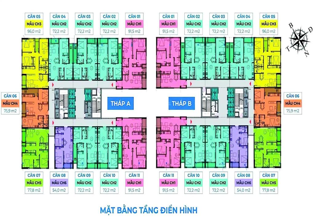 Bán cc the charm an hưng, 5,2 tỷ, 72m2, 2pn, 2wc tại hà đông
