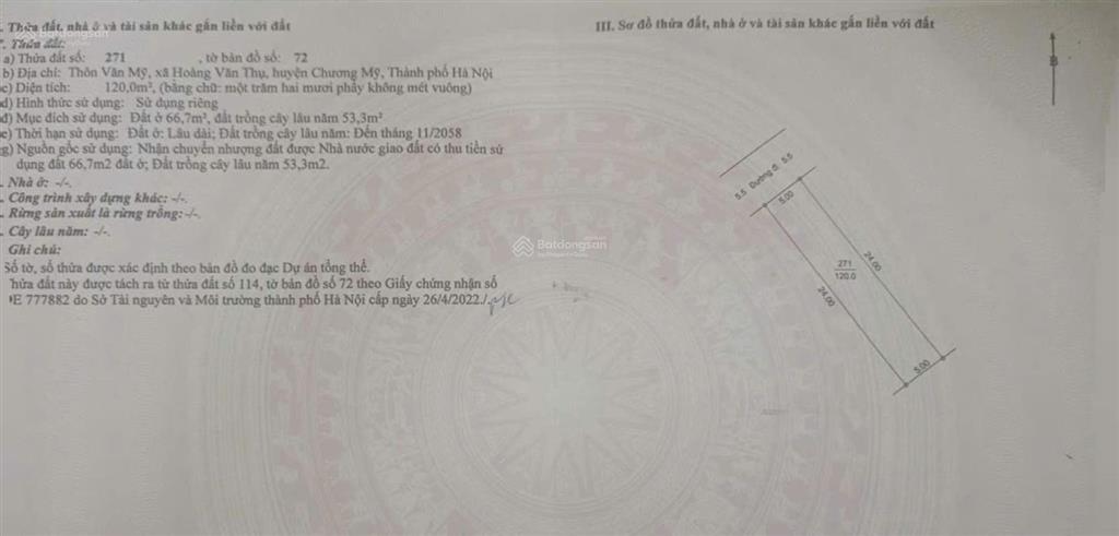 Bán lô đất f0 tại hoàng văn thụ, chương mỹ, hn, dt 120m2. giá chỉ 2,15 tỷ.  0384 556 ***