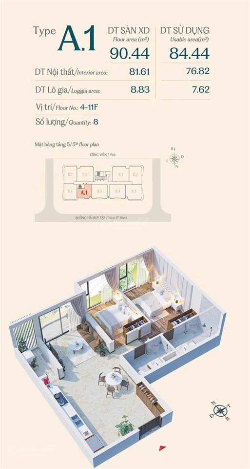 Thay đổi kế hoạch chủ nhà bán nhanh giá lỗ căn 2pn hiếm, đẹp nhất dự án sculptura.  0907 006 ***