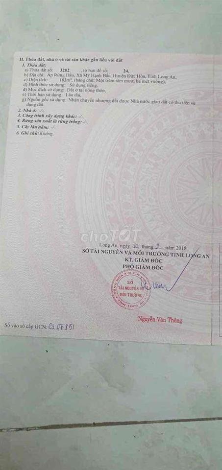 bán gấp Đất full thổ cư Lục Viên, Mỹ Hạnh Bắc, Đức Hoà