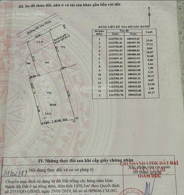 Bán đất tại hồ văn tắng, củ chi 72 tỷ, 5340 m2, giá cực chất!