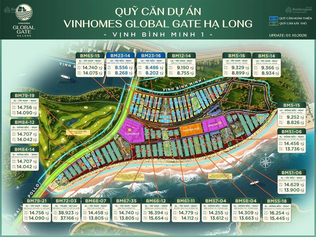 Vinhomes hạ long xanh bảng hàng cập nhật hôm nay | liền kề 3,5t song lập 7t đơn lập 13t khi có vc
