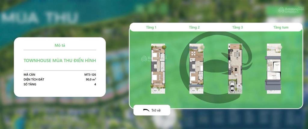 Bán nhà phố mùa thu ecoretreat 90m2 giá 5,9 tỷ all in. 0909 407 ***  bích tiền