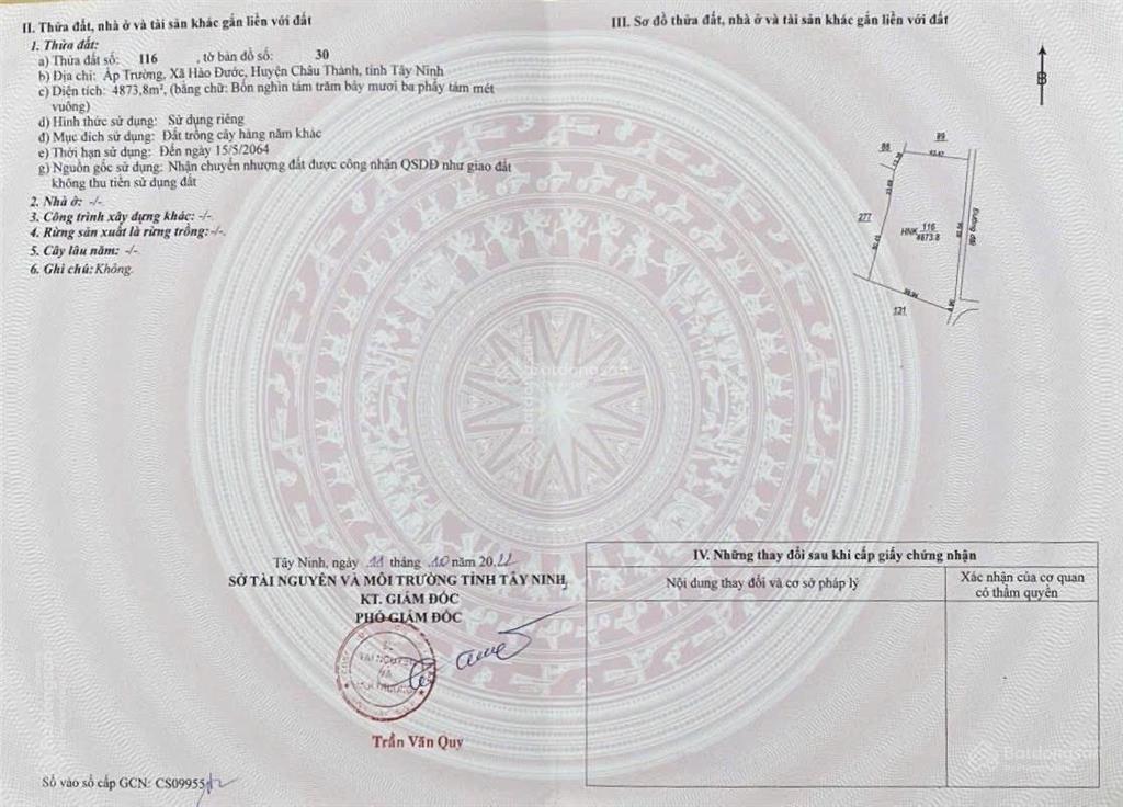 Bán đất tại hảo đước, 5000m2, bao đẹp giá cực chất 25tr/mét ngang